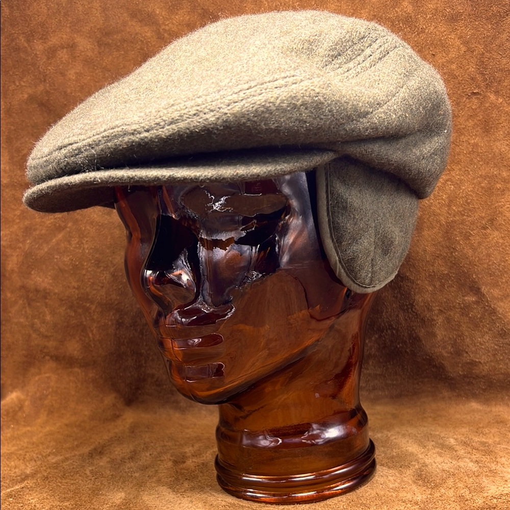 London Fog Olive Green Wool Blend Newsboy Cap